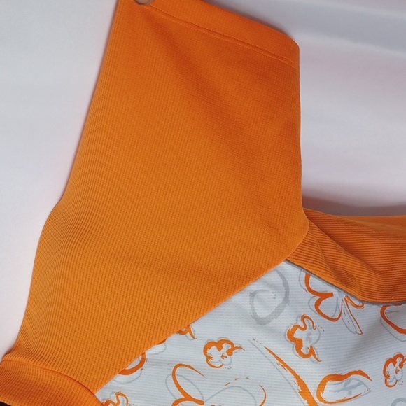 Descente cycling Jersey, orange & white, 3/4 zip front - Picture 3 of 7